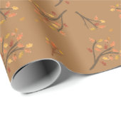 Papier Cadeau Jolie Direction Automne Feuilles Automne (Coin rond)