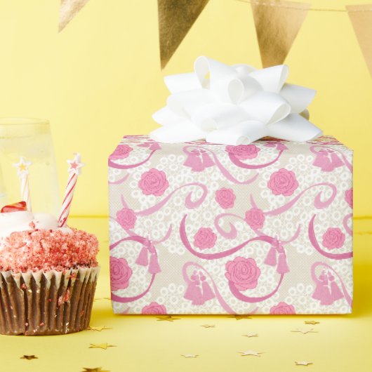 Papier Cadeau Jolie en rose (Fête d'anniversaire)