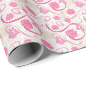 Papier Cadeau Jolie en rose (Coin rond)