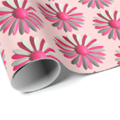 Papier Cadeau Jolie épingle de fleur de marguerite rose printemp (Coin rond)