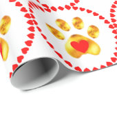 Papier Cadeau Jolie et élégante patte or (Coin rond)