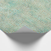 Papier Cadeau Jolie étincelle d'or Aqua (Coin)