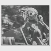 Papier Cadeau Jolie femme en voiture convertible (Plat)