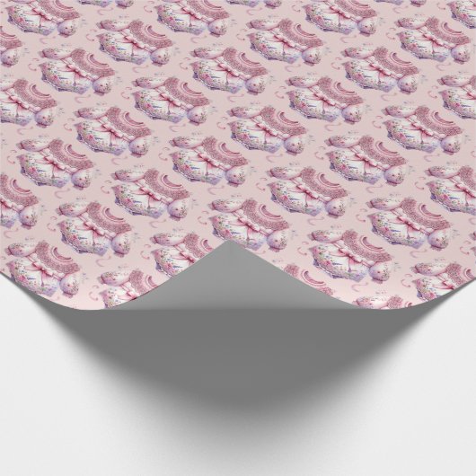 Papier Cadeau Jolie femme motif carrelé (Coin)