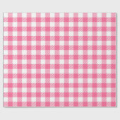 Papier Cadeau Jolie Ferme De Buffle Rose Et Blanc Plaid (Plat)