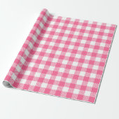 Papier Cadeau Jolie Ferme De Buffle Rose Et Blanc Plaid (Déroulé)