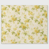 Papier Cadeau Jolie ferme jaune d'or Floral (Plat)