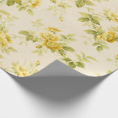 Papier Cadeau Jolie ferme jaune d'or Floral (Coin)