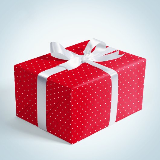 Papier Cadeau Jolie fête de Noël aux points blancs rouges