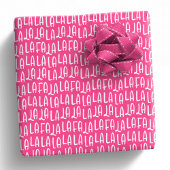 Papier Cadeau Jolie fête de Noël de falala rose vif