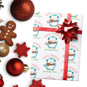 Papier Cadeau Jolie fête de Noël personnalisée pour enfants avec