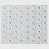 Papier Cadeau Jolie Fête des mariées Bleue Bleu Blancs (Plat)