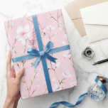 Papier Cadeau Jolie Fête des mariées rose blanche florale<br><div class="desc">Jolie Fête des mariées rose blanche florale</div>