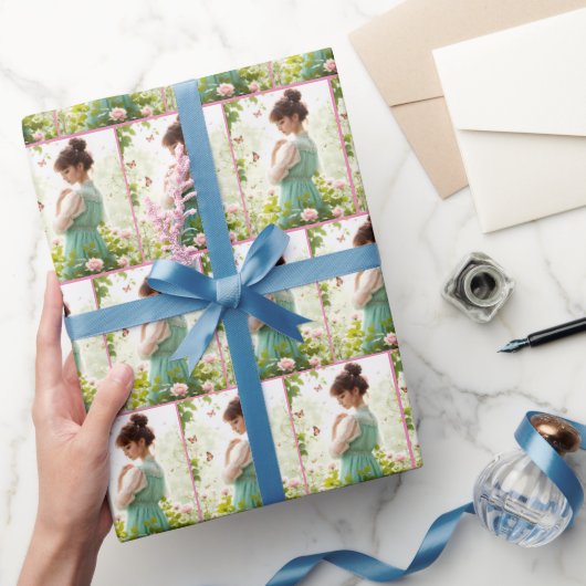 Papier Cadeau Jolie Fille Dans Le Jardin D'Été (Cadeaux)