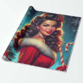 Papier Cadeau Jolie fille de Noël (Déroulé)