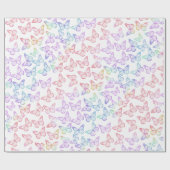 Papier Cadeau Jolie fille Pastel Butterfly Motif Iridescente (Plat)