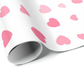 Papier Cadeau Jolie fille rose coeur Anniversaire (Coin rond)