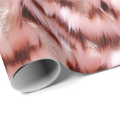 Papier Cadeau Jolie fille Rose Gold Zebra Glitzy Animal (Coin rond)