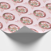 Papier Cadeau Jolie Fille Rose Rococo Classique Chaussure Arc (Coin)