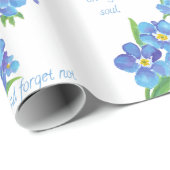 Papier Cadeau Jolie Fleur Bleue Oubliez-moi non, Bénissez le Sei (Coin rond)