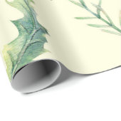 Papier Cadeau Jolie fleur de chardon violet, arrière - plan jaun (Coin rond)