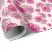 Papier Cadeau Jolie fleur de gerbera rose - Floral (Coin rond)