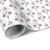 Papier Cadeau Jolie fleur florale (Coin rond)