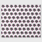 Papier Cadeau Jolie Fleur Rose (Plat)