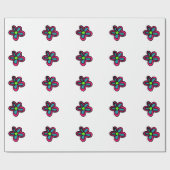 Papier Cadeau Jolie Fleur Rose (Plat)