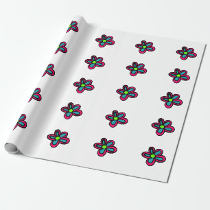 Papier Cadeau Jolie Fleur Rose