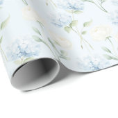 Papier Cadeau Jolie Fleurs De Hydrangea Bleu Pour Mariage (Coin rond)