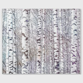 Papier Cadeau Jolie forêt de bouleaux d'hiver (Plat)