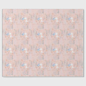 Papier Cadeau Jolie forêt hivernale rose adorable (Plat)