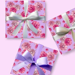 Papier Cadeau Jolie gerbera marguerite rose florale