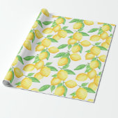 Papier Cadeau Jolie impression de citron agrumes (Déroulé)