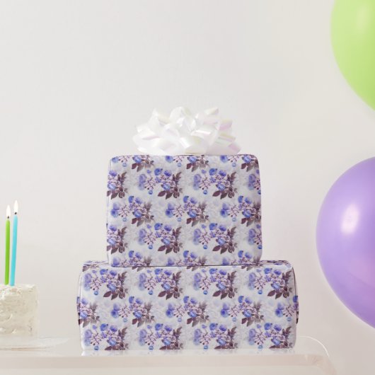Papier Cadeau Jolie impression de fleurs violettes (Cadeaux de fête)