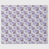 Papier Cadeau Jolie impression de fleurs violettes (Plat)