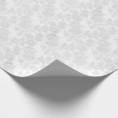 Papier Cadeau Jolie impression florale en damas blanc (Coin)