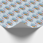 Papier Cadeau Jolie lama de Noël au pôle Nord (Coin)