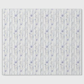 Papier Cadeau Jolie Lavande blanc Fête des mariées à rayures flo (Plat)