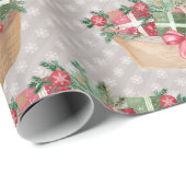 Papier Cadeau Jolie Llama de Noël (Coin rond)