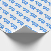 Papier Cadeau Jolie maman ours bleu scintillant design pour elle (Coin)