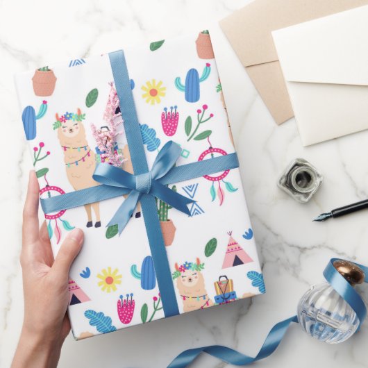 Papier Cadeau Jolie Noël Llamas mexicaines (Cadeaux)