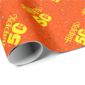 PAPIER CADEAU JOLIE ORANGE (Coin rond)