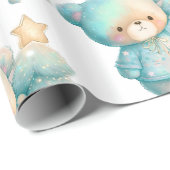 Papier Cadeau Jolie Ours et Noël (Coin rond)