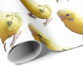 Papier Cadeau Jolie Parakeet Jaune Amical Animaux de compagnie P (Coin rond)