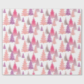 Papier Cadeau Jolie Parties scintillant rose Motif d'arbre de No (Plat)