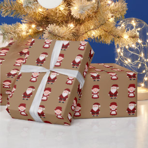 Papier Cadeau Jolie Père Noël/Mme Claus Noël