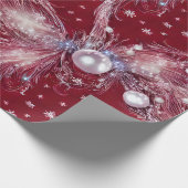 Papier Cadeau Jolie perle perlée rouge et blanche (Coin)