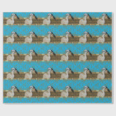 Papier Cadeau Jolie rayure d'oiseau d'île (Plat)